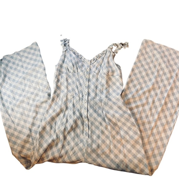 Urban Outfitters Blue Checkered Sleeveless Jumpsuit Women's Size Small - Picture 12 of 12
